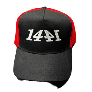 1441 Black And Red Trucker Hat