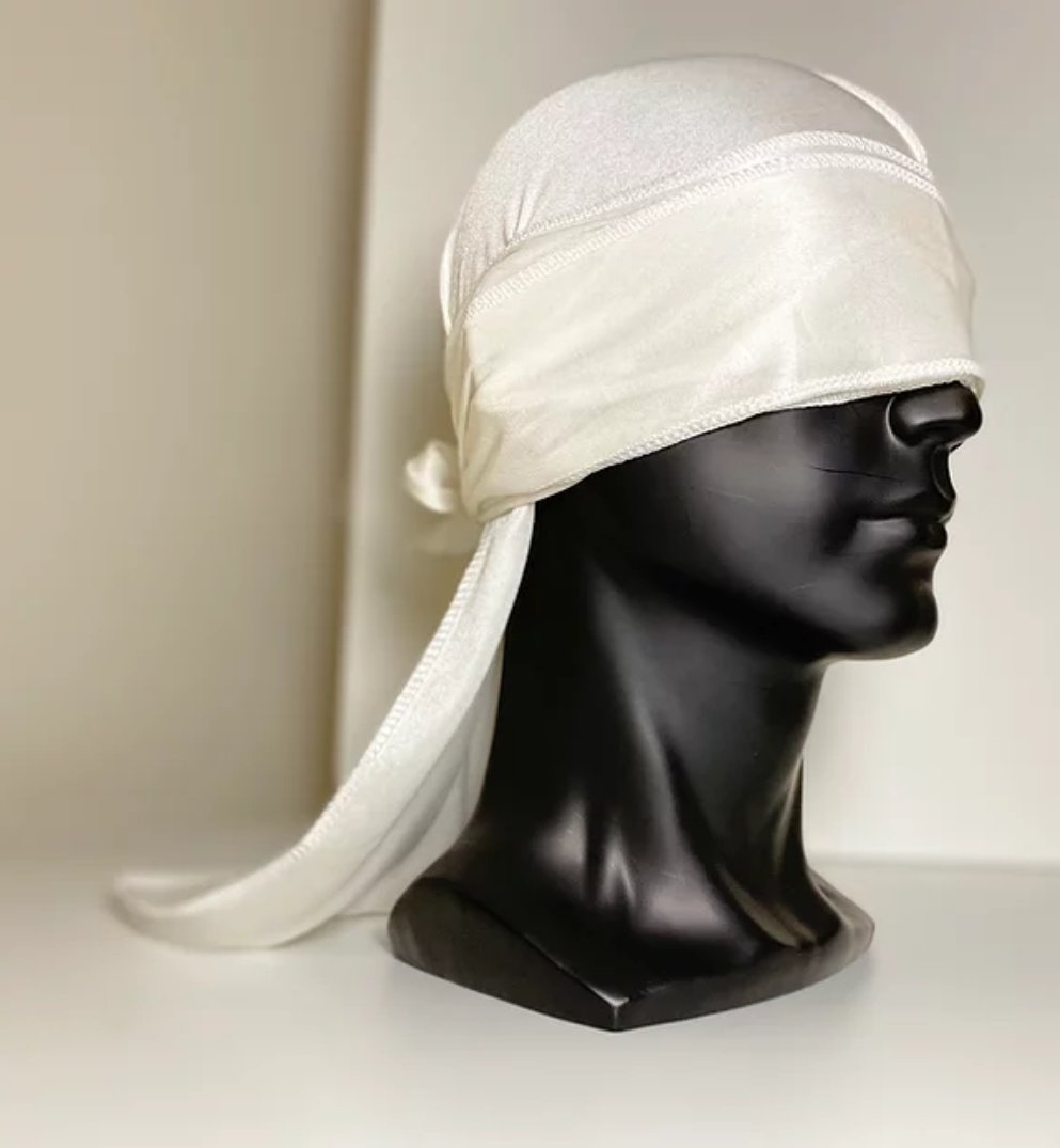 Durag Snz White Silk Durag